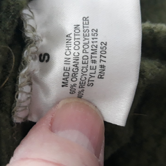 Threads 4 Thought green overdyed cotton  blend sweater. Small - Picture 3 of 8